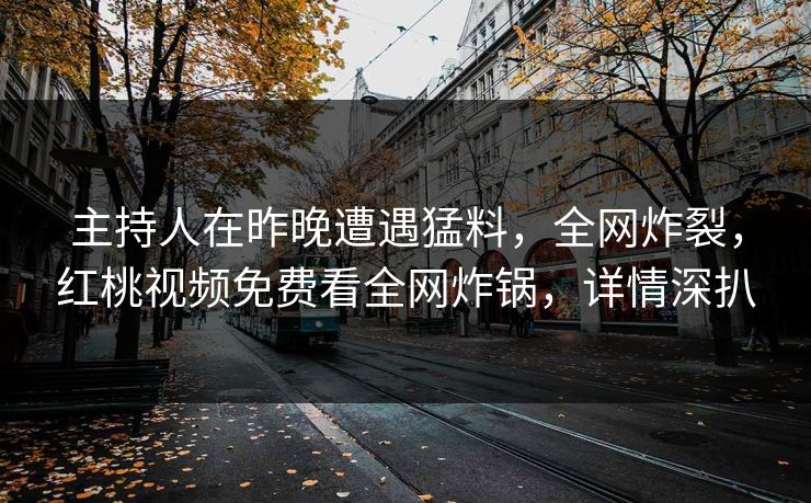 主持人在昨晚遭遇猛料,全网炸裂,红桃视频免费看全网炸锅,详情深扒 主持人在昨晚遭遇猛料,全网炸裂,红桃视频免费看全网炸锅,详情深扒