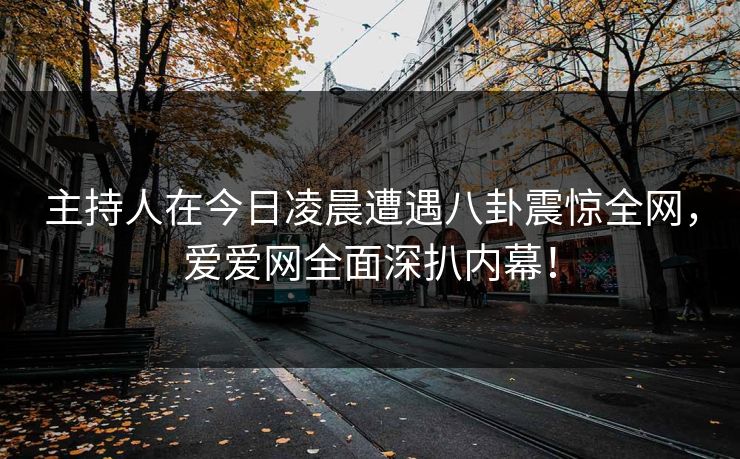 主持人在今日凌晨遭遇八卦震惊全网,爱爱网全面深扒内幕!